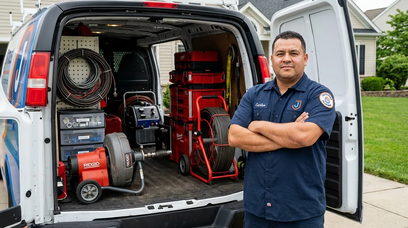 Professional drain cleaning equipment and Johns Plumbing LLC plumber in Dimmitt