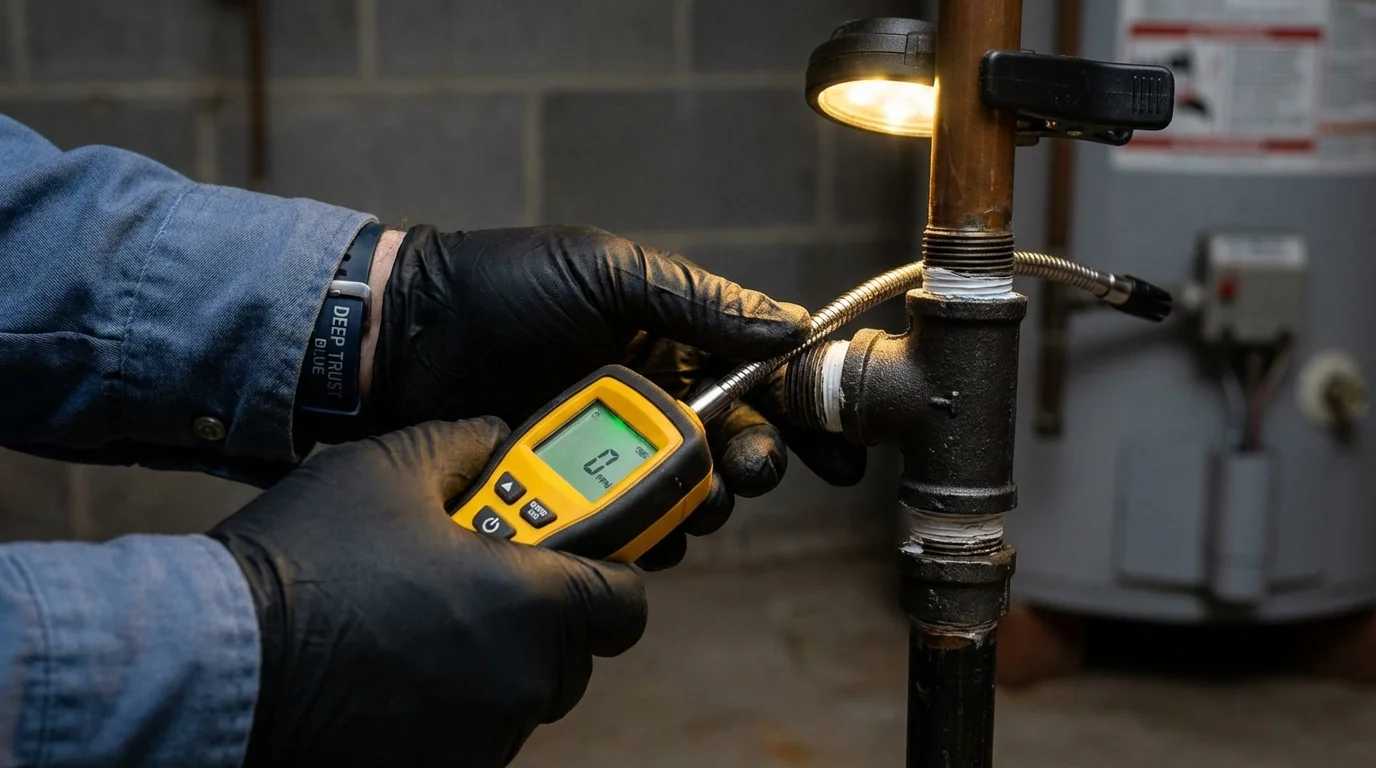 Gas leak detection with electronic sniffer by Johns Plumbing LLC in Dimmitt