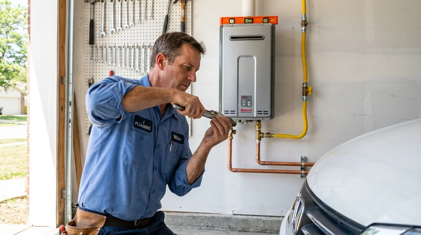 Tankless water heater installation by a Johns Plumbing LLC plumber in Dimmitt